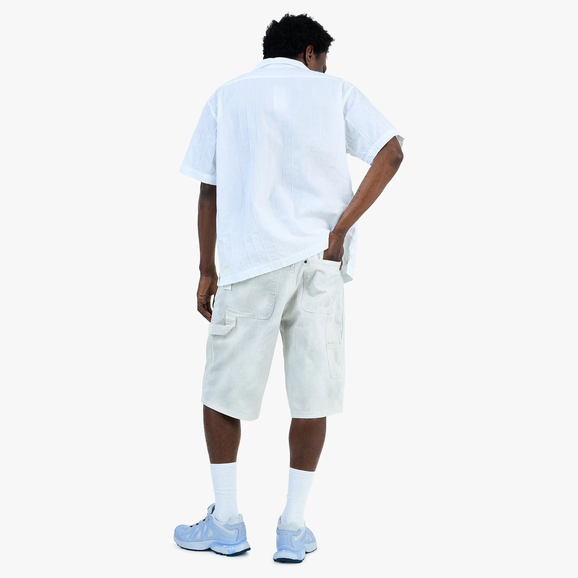 thisisneverthat Crazy Pleated Shortsleeve Shirt / White - Image 7