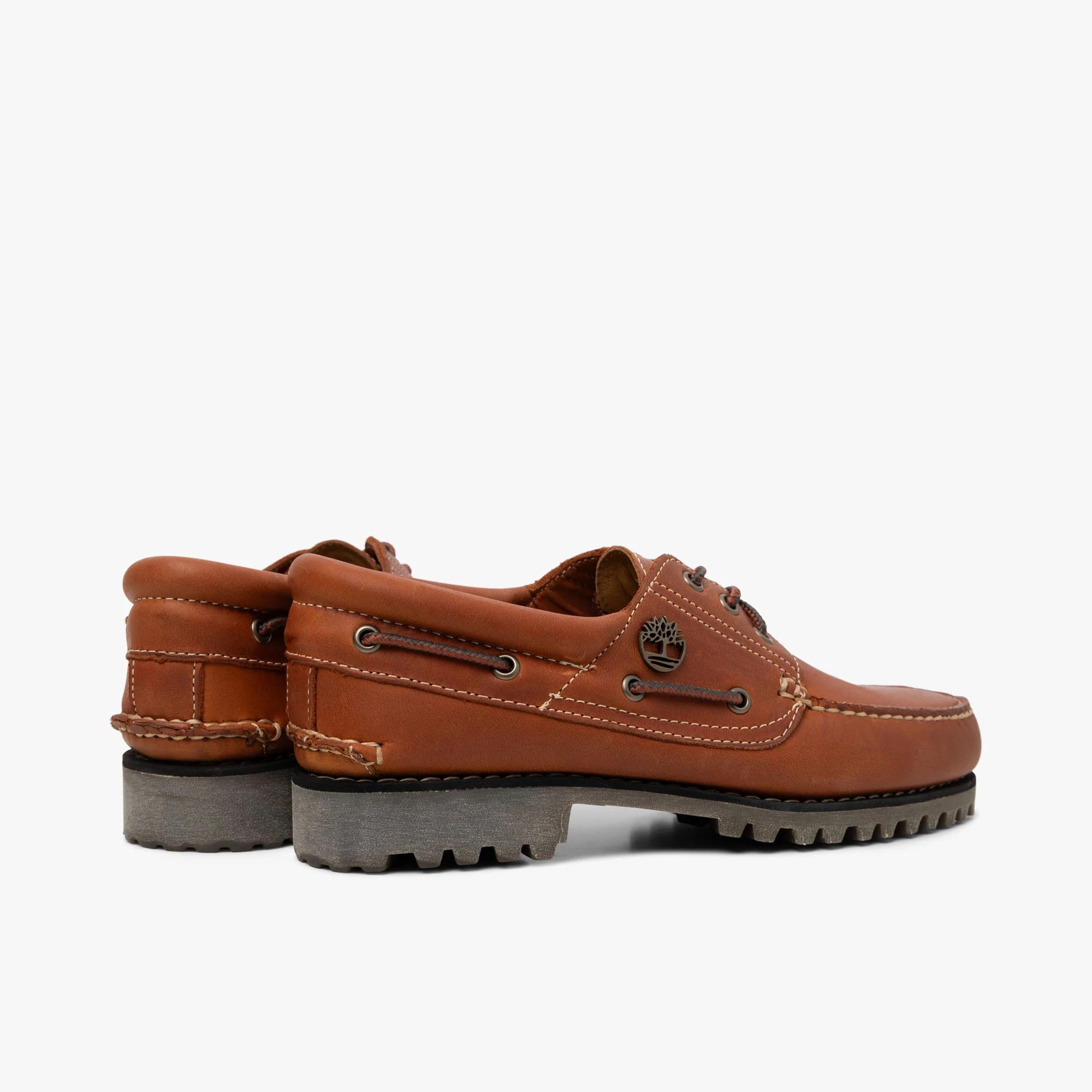 Timberland Authentic 3-Eye Boat Shoe / Orange Full Grain - Image 3