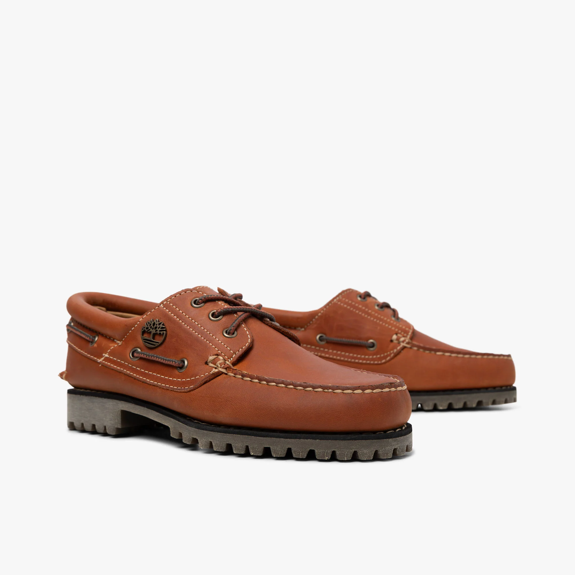 Timberland Authentic 3-Eye Boat Shoe / Orange Full Grain - Image 4