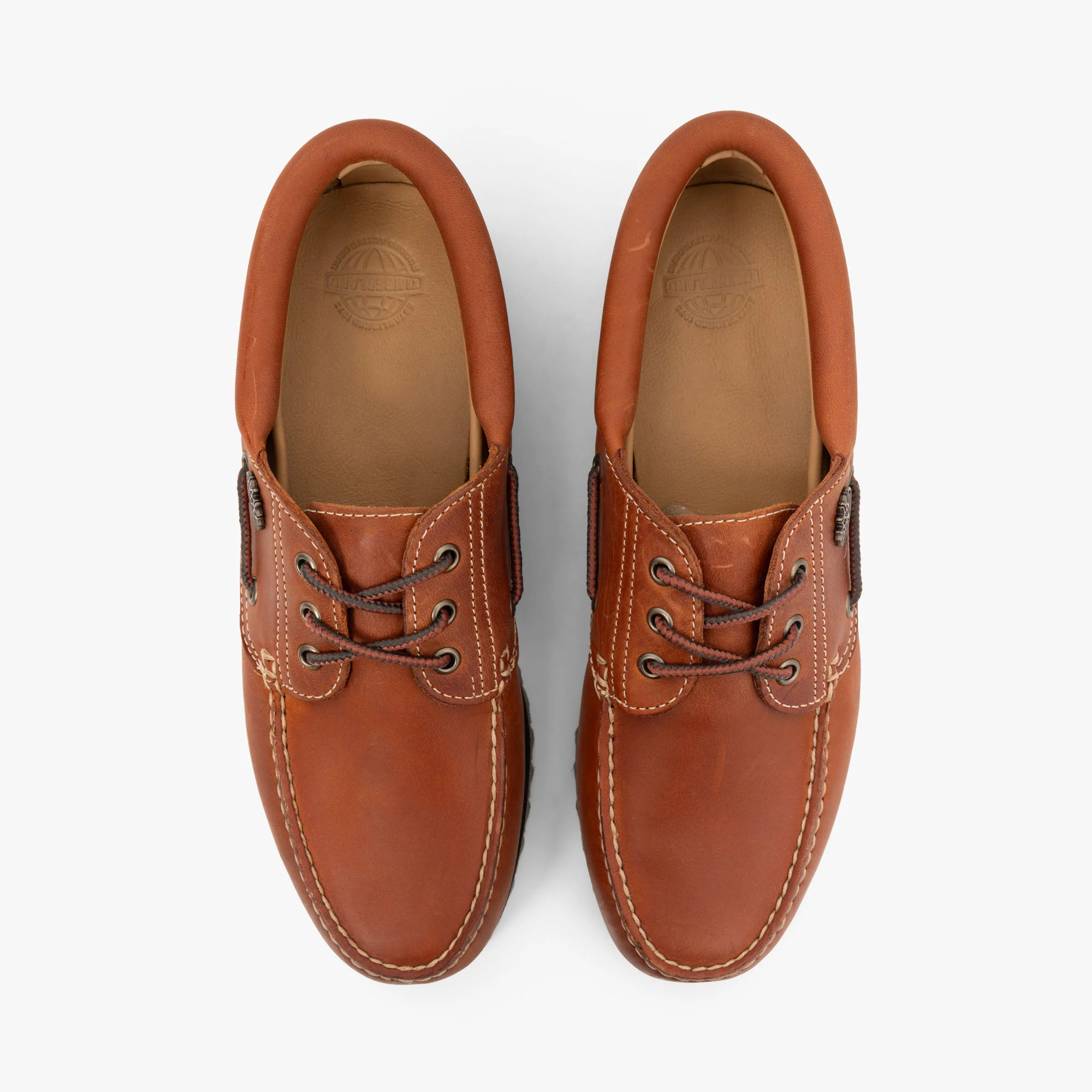 Timberland Authentic 3-Eye Boat Shoe / Orange Full Grain - Image 5