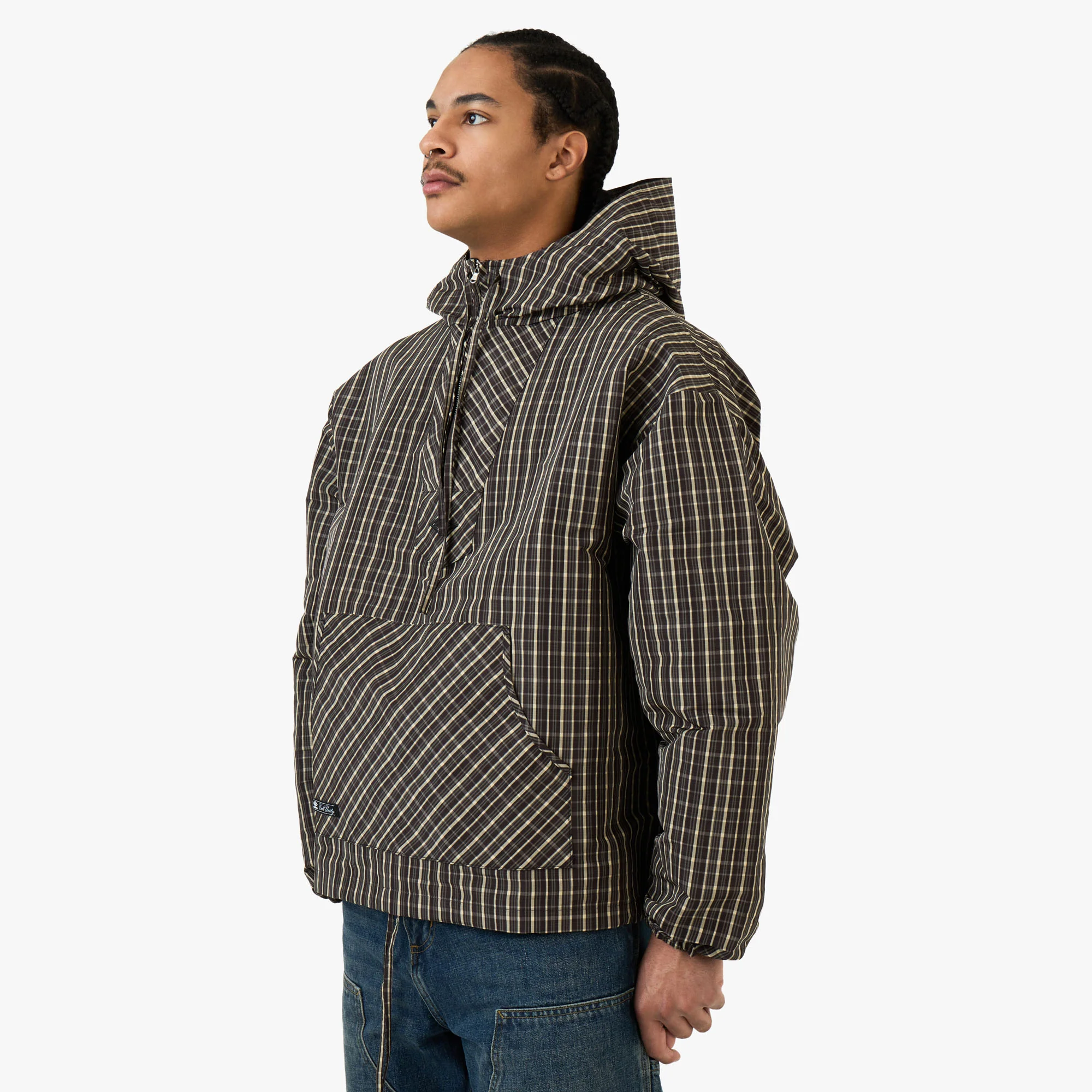 Umbro Checked Masked Anorak Beige / Dark Brown - Image 2