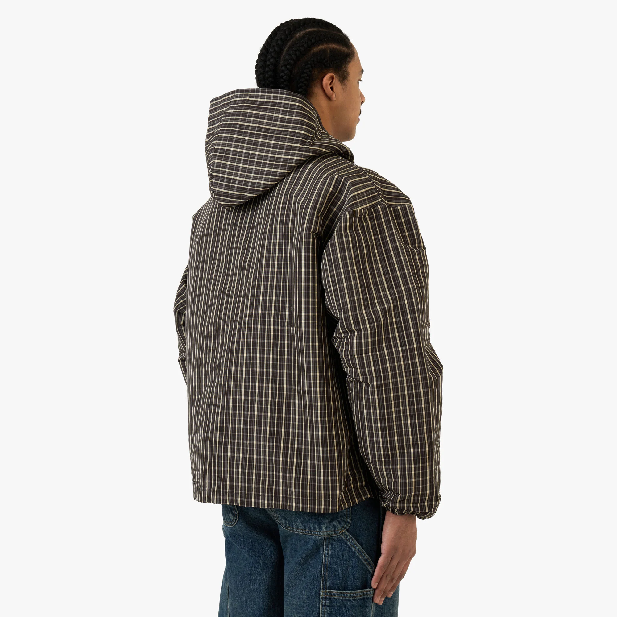 Umbro Checked Masked Anorak Beige / Dark Brown - Image 3