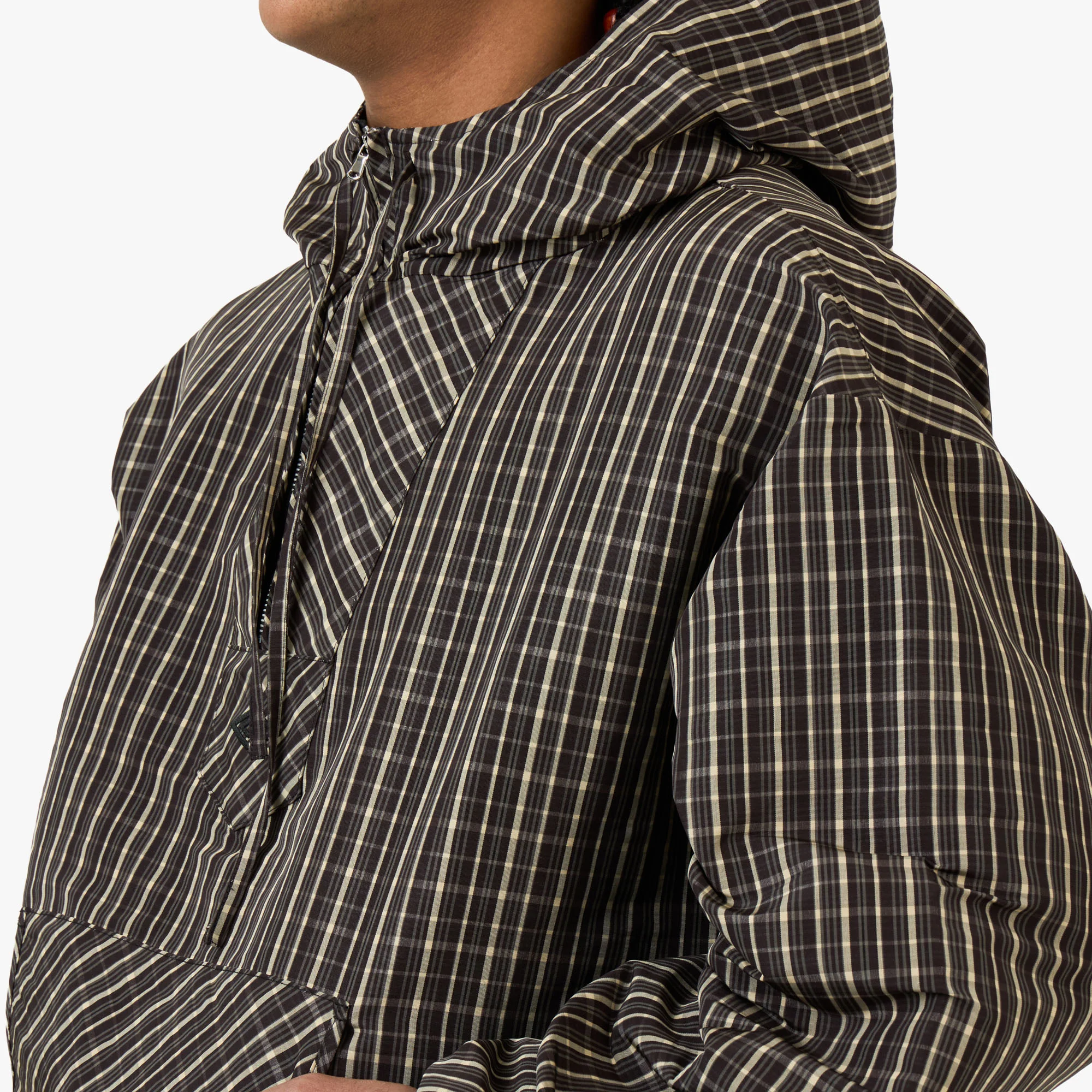 Umbro Checked Masked Anorak Beige / Dark Brown - Image 4