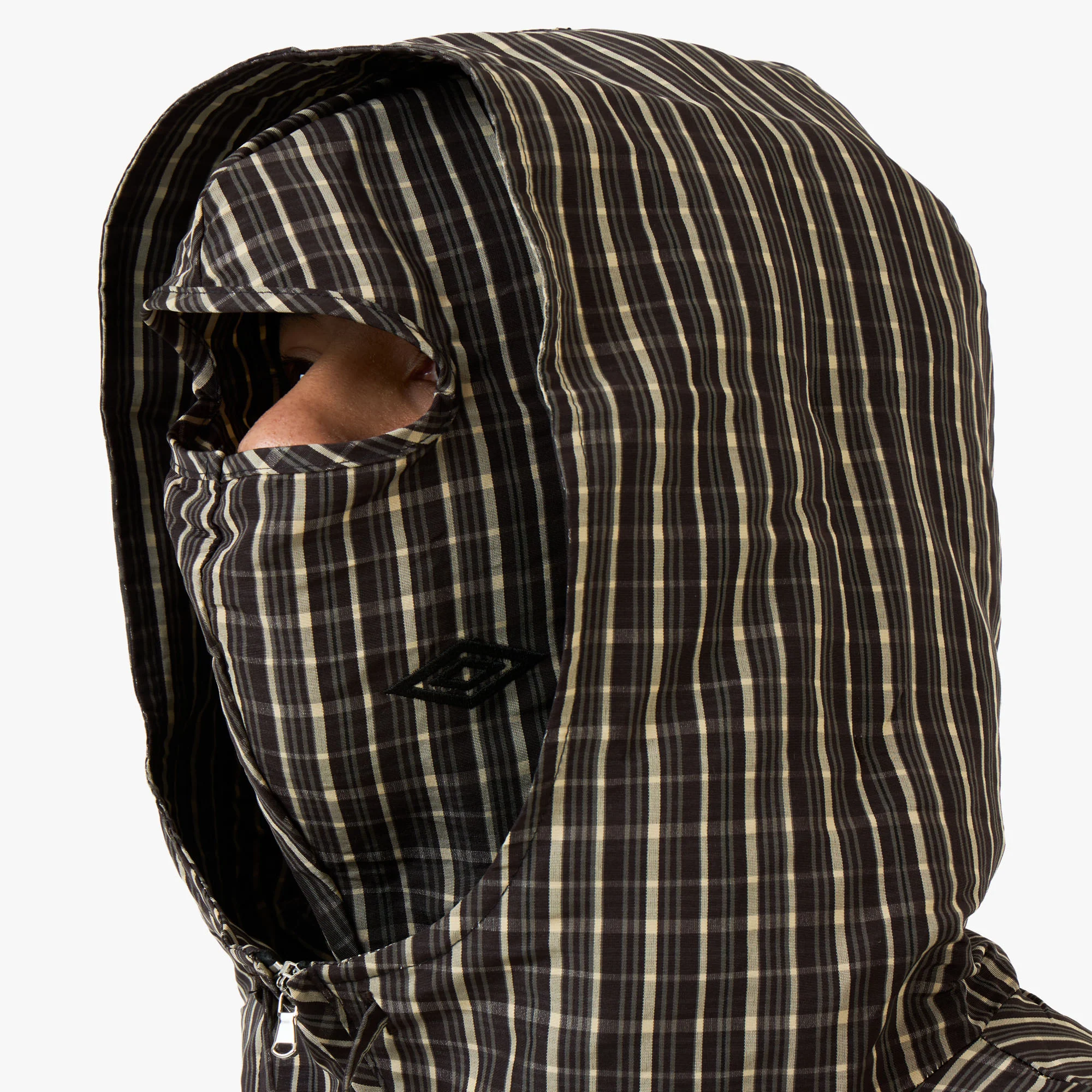 Umbro Checked Masked Anorak Beige / Dark Brown - Image 6