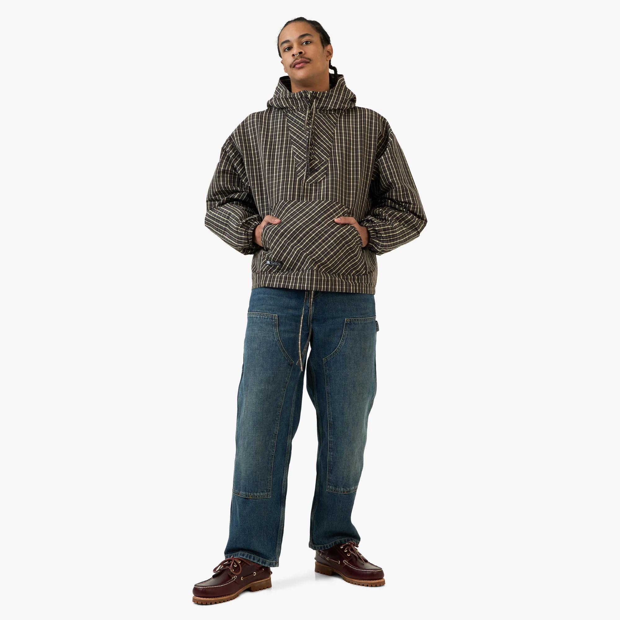 Umbro Checked Masked Anorak Beige / Dark Brown - Image 7